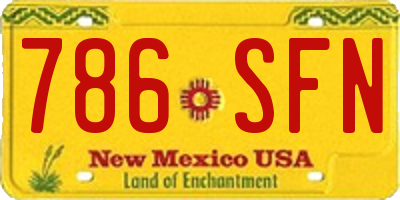 NM license plate 786SFN