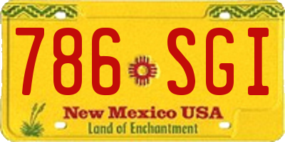 NM license plate 786SGI