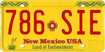 NM license plate 786SIE