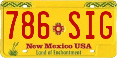 NM license plate 786SIG