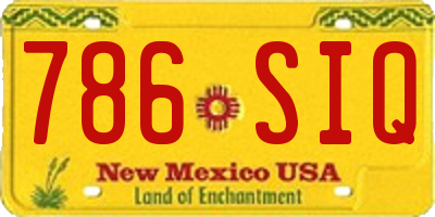 NM license plate 786SIQ