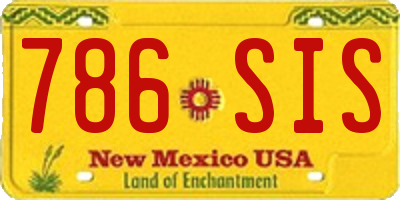 NM license plate 786SIS