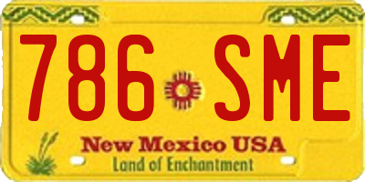 NM license plate 786SME