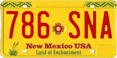 NM license plate 786SNA