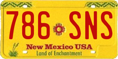 NM license plate 786SNS