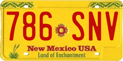 NM license plate 786SNV