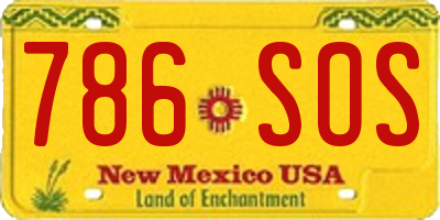 NM license plate 786SOS