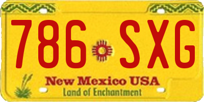 NM license plate 786SXG