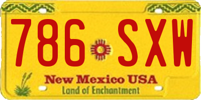 NM license plate 786SXW