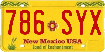 NM license plate 786SYX