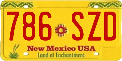 NM license plate 786SZD