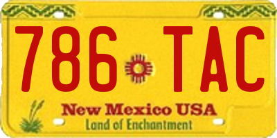 NM license plate 786TAC