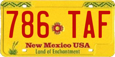 NM license plate 786TAF