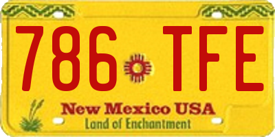 NM license plate 786TFE