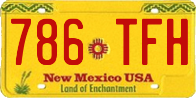 NM license plate 786TFH