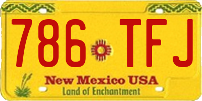 NM license plate 786TFJ