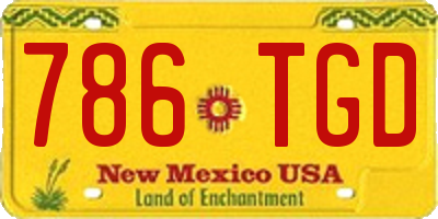 NM license plate 786TGD