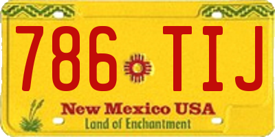 NM license plate 786TIJ