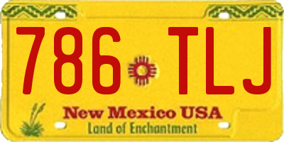 NM license plate 786TLJ