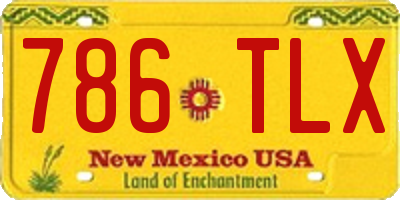 NM license plate 786TLX