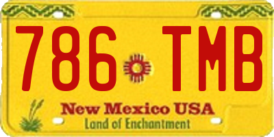 NM license plate 786TMB