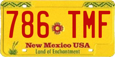 NM license plate 786TMF