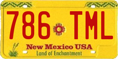 NM license plate 786TML