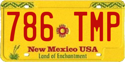 NM license plate 786TMP