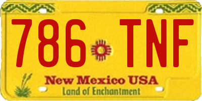 NM license plate 786TNF