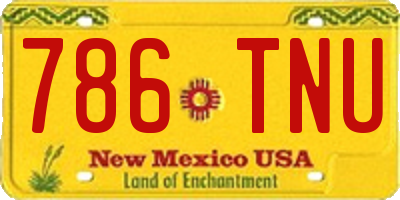 NM license plate 786TNU