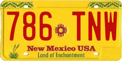 NM license plate 786TNW
