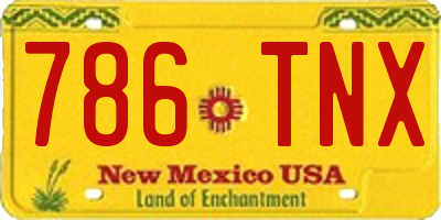 NM license plate 786TNX