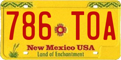 NM license plate 786TOA