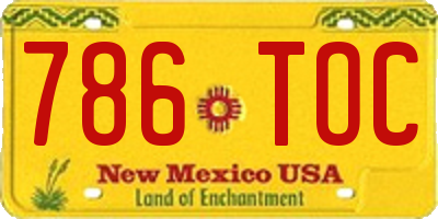 NM license plate 786TOC