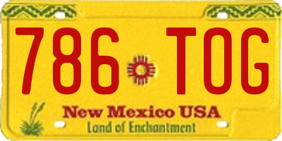 NM license plate 786TOG