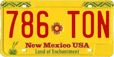 NM license plate 786TON