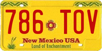 NM license plate 786TOV