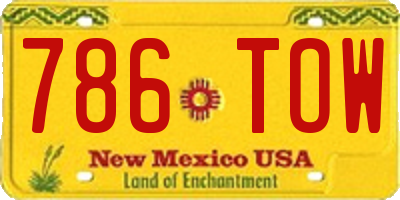 NM license plate 786TOW
