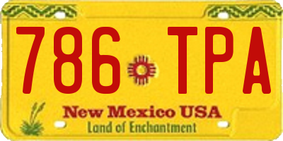 NM license plate 786TPA
