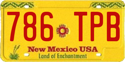 NM license plate 786TPB