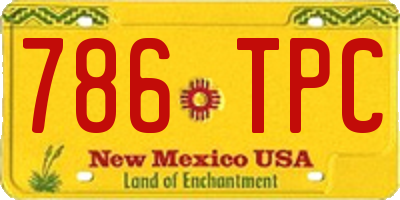 NM license plate 786TPC