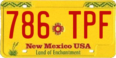 NM license plate 786TPF