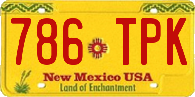 NM license plate 786TPK