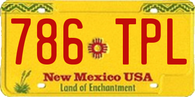 NM license plate 786TPL