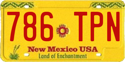 NM license plate 786TPN