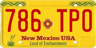 NM license plate 786TPO