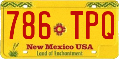 NM license plate 786TPQ