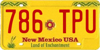 NM license plate 786TPU
