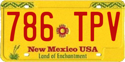 NM license plate 786TPV