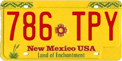 NM license plate 786TPY